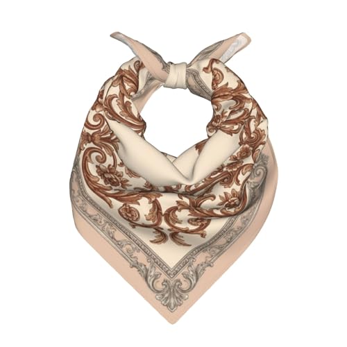 Head Scarf Hair Neck Scarves for Women Fashion Silk Satin Purse Bag Scarfs Handbags Bandana Neckerchief - color: Beige Brown Floral