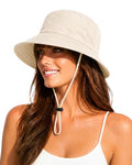 Water-Resistant Sun UPF 50+ Bucket Hat Protection Packable Brimmed Boonie for Women Men Summer Lightweight Hiking Outdoor Cap - color: Beige