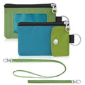Artpaxy Minimalist Wallet For Mens Womens, Keychain RFID Blocking Zipper Small Wallet with ID Window 2 Lanyards,Water Resistant Travel Cash Card Coin Case Boys Girls - color: Blue green+Lime green, style: Casual