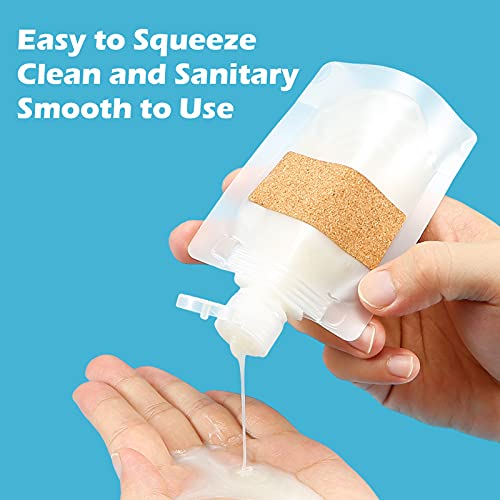 TailaiMei 12 Pieces Travel Pouches for Toiletries, TSA Approved Portable Travel Size, Refillable Stand Up Pouch for Shampoo/Conditioner/Lotion (1.7 &3.4 oz) - size: 12 Pcs 3.4 Ounce