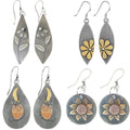Boho Earrings, Statement Earrings, Teardrop Sunflower Earrings, Dangle Ethnic Earrings for Women, Handmade Bohemian Trendy Boho Vintage Jewelry - style: Flower & Owl