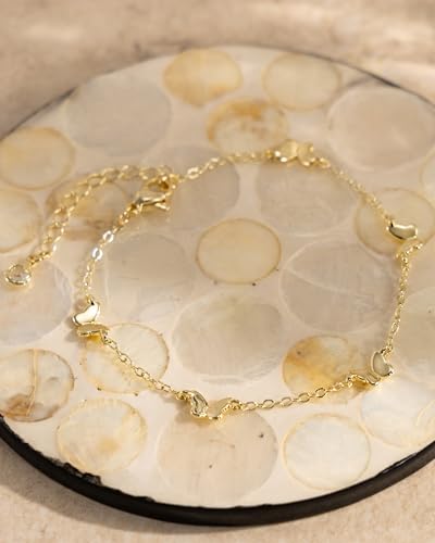 Gold Bracelets for Women 14K Gold Plated Flower/Clover/Butterfly/Heart Bracelet Adjustable Dainty Hypoallergenic Jewelry Gift - color: butterfly gold