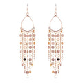 Bohemian Boho Tassel Dangle Drop Earrings for Women – Lightweight Filigree Gypsy Coin Chandelier Disc Charm Hoops – included Gift Box - style: Teardrop - Rose Gold