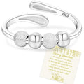 Senteria Anxiety Rings for Women Sterling Silver Rings Adjustable Stress Spinner Rings with Beads Fidget Rings for Anxiety Women - color: S925 ring-Style 1 grandma