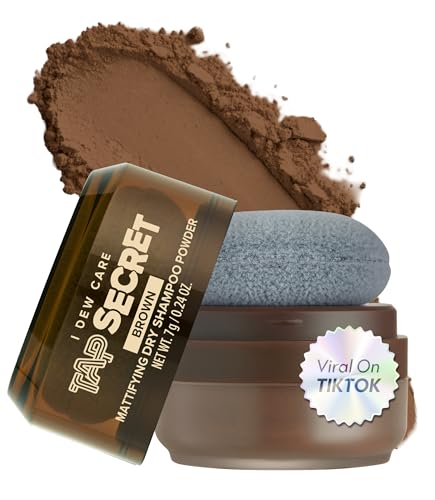 I DEW CARE Tap Secret Mattifying Dry Shampoo Powder - Hydrating Dry Scalp Shampoo for Oily Hair with Biotin & Black Ginseng - Travel Size & Vegan-Friendly Korean Hair Care 0.24oz (Brown V2) - color: Brown, size: 0.24 Ounce (Pack of 1)