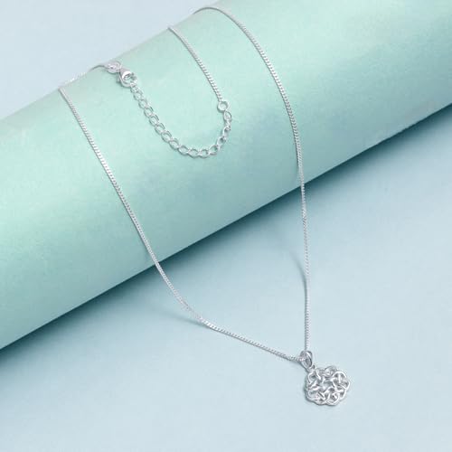 LeCalla 925 Sterling Silver Knot Pendant Necklace for Women | CZ Infinity Celtic Knot Heart Shaped Necklace | Graduation Birthday Gifts for Anniversary - color: Wheel of Life Celtic Knot