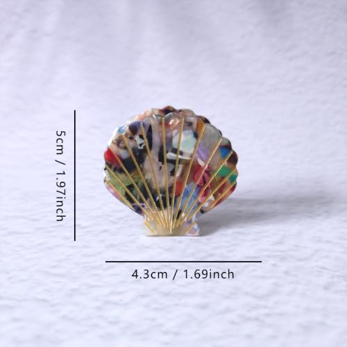 Shell Claw Clip,Acetate Hair Clips,Small Hair Clips for Women,Marble - color: Marble