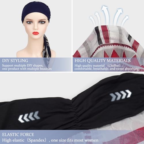 Headwear Turbans for Women - Lightweight Head Scarf for Women's Hair Chiffon Elegant Headwraps Hats - color: Z03