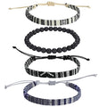 Beach Bracelet Set for Men and Women, Surfer Men Bracelet, Braided Boho Summer Bracelets Adjustable Men's Bracelet Handmade Women Bracelet String Rope Ankle Bracelets Birthday Gift - style: Bohemian