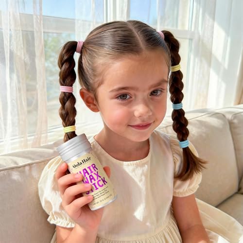Dolahair Hair Wax Stick & Hair Accessories Accessories -60 Pcs Elastic Hair Ties Flyaway Control Hair Accessories for Baby Girls Infants Toddlers Kids 2 Hair Loop Styling Tools (Colorful) - color: Colorful