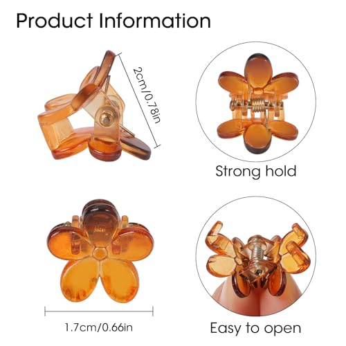 Mini Flower Hair Clips 100Pcs, Small Hair Clips Mini Claw Clips Cute Jaw Clips Hair Pins Hair Barrettes Hair Accessories for Women Girls Kids Teens - color: Neutral