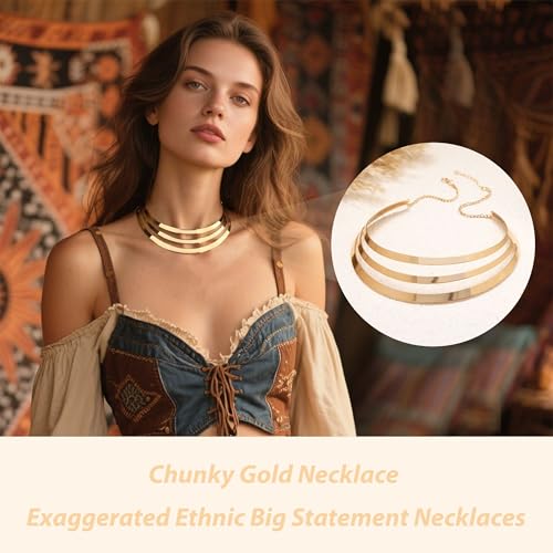 choice of all Chunky Gold Necklace Statement Necklace for Women Punk Chain Thick Gold Choker Jewelry Trendy Birthday Gifts - color: F:chunky necklace