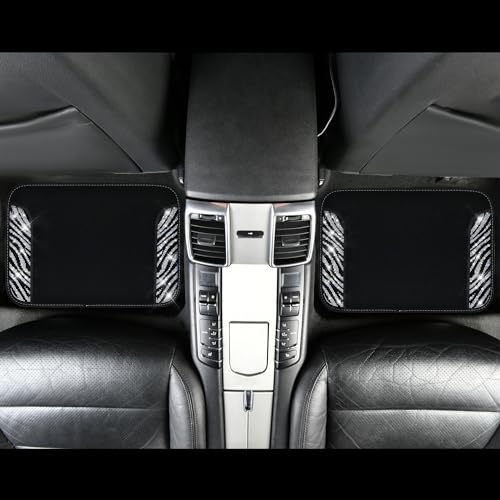 CAR PASS Bling Zebra Car Mats Rhinestones Diamond Waterproof Floor Mat Crystal Sparkly Shining Glitter Carpet Anti-Slip PVC Heel Pad, Universal Fit Automotive SUV,Sedan,4pcs Girly Women, Zebra Diamond - color: Zebra