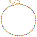 MTMY Gold Anklets for Women 14K Gold Plated Tiny Bead Anklet Colorful Tassel Foot Chain Dainty Adjustable Cute Summer Beach Boho Anklets Jewelry Gift - style: colorful beads