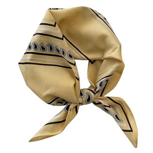21 x 21 Inch Cotton Bandana for Women and Men,Soft Breathable Head Scarf, Multi-purpose Headband, Hair Scarf - color: Waistband Frame Yellow-un21