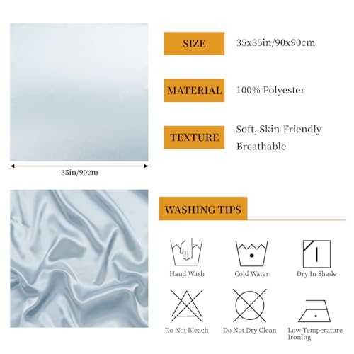 QIUTIMIY 35"x35" Like Silk Head Scarf for Women Satin Feel Large Square Scarf for Hair Wrapping and Sleeping Fashion Bandana - color: (90cm)square Scarf 25