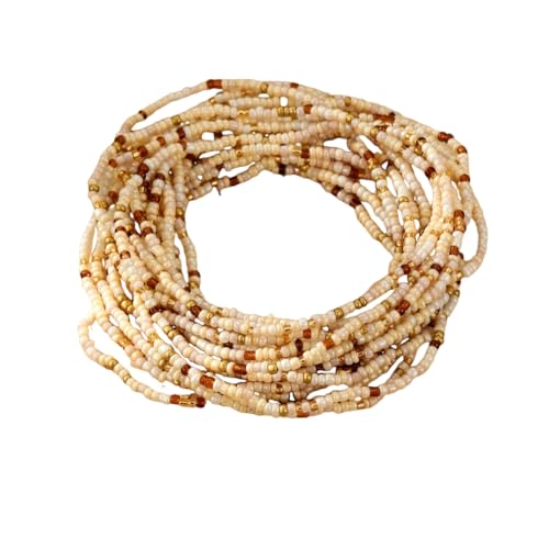 xuzhiyuan 18Pcs Boho Beaded Bracelets Set for Women Bead Stackable Stretch Bracelets, Colorful Handmade Jewelry for Beach, Party - color: Beige