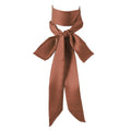Long Thin Skinny Scarf Satin Neckerchief Ribbon Tie Waist Belt for Women - color: Bean Paste