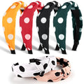DiyJibb Headbands for Women Girls - 6PCS Stylish Top Knotted Headbands - Knotted Headband for Women - Head Bands Wide Hairband Hair Accessories - color: Dot-01