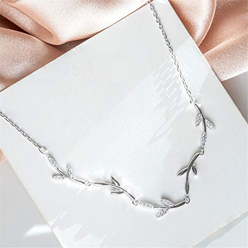 Dtja Crystal Leaf Bracelet for Women Sterling Silver Danity Charm Link Bracelets Anklets Adjustable Chain Simple Elegant Jewelry Birthday Christmas for Daughter Niece