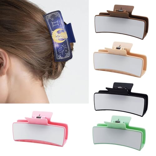 Stylish Hair Clip Fashionable Sublimation Aluminum Plate Hair Clip for Women Heat Transfer Technology Hairpin - color: PK