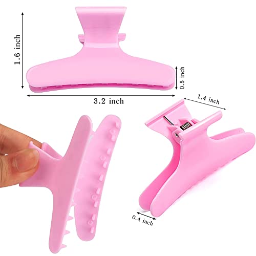 Ondder Hair Clips for Styling - Butterfly Clamps, Claw Clips, Pro Salon Hair Accessories for Women and Girls for Cutting, Coloring, and Hair Styling - color: White & Pink & Rose Red