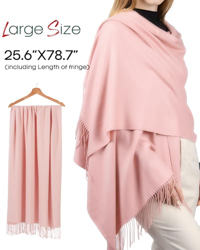 FURTALK Pashmina Shawl Wraps for Women Evening Dresses Blanket Scarves Fashion Scarf Wedding Gifts - color: 09-baby Pink