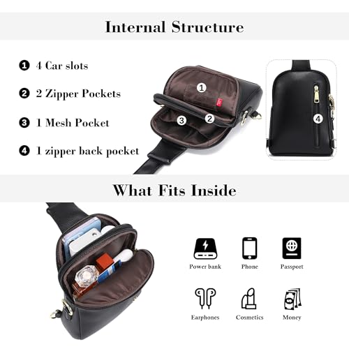 INICAT Women's Small Sling Bag, Lightweight Everyday Vegan Leather Crossbody Purse for Daily Essentials and Travel Light - color: Black Deepe, size: Small