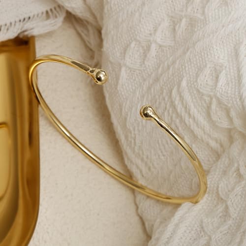 BOMAIL 2Pcs Gold Arm Cuff Bracelets Set for Women | Open Adjustable, large Upper Arm Bangles, Coil Swirl Armlet,Ren Faire Armband,Minimalist ,Goddess - style: A Style