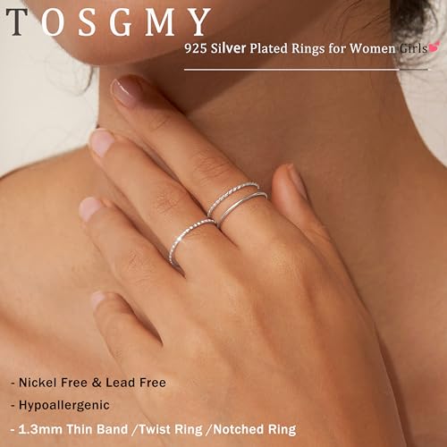 Gold Silver Rings for Women Non Tarnish Stackable Thin Gold Ring 18K Gold Plated Dainty Ring Set Trendy Thumb Pinky Knuckle Ring Wedding Bands Promise Engagement Gold Jewelry Rings Size 6 7 8 9 10 11 - color: silver rings