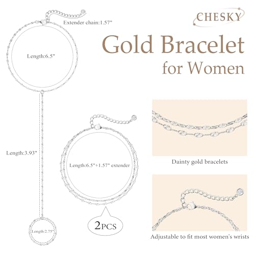 CHESKY Silver Hand Chain Bracelets for Women Set - Dainty Silver Plated Finger Ring Bracelet Stack Adjustable Hand Chains Durable Beaded Bracelets Trendy Simple Jewelry Gift for Women - style: lips bracelet-silver