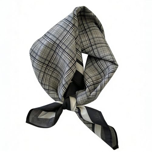 21 x 21 Inch Cotton Bandana for Women and Men,Soft Breathable Head Scarf, Multi-purpose Headband, Hair Scarf - color: Checkered Gray-un04