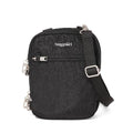Baggallini Securtex® Anti-theft Mini Everything Crossbody Bag, 6.3"x8.25" Rfid, Locking Zippers & Cut-resistant Strap - color: Black Cheetah Emboss