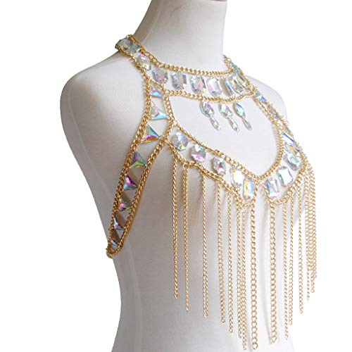 Women's Sexy Suit Body Chain - color: Gold Color-A-Bra chain -3