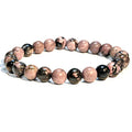 ANAYA AGATE Healing Crystal Bracelet for Women and Men – 8mm Round Beaded Bracelet for Men and Women – Unisex Stretchy Gemstone Bracelet for Healing and Protection - color: Rhodonite