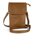 befen Genuine Leather Small Crossbody Bags for Women Cell Phone Bag Cross Body Purses,Silver Zipper - color: Cognac Brown