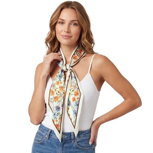 RIIQIICHY Hair Scarf for Women Like Silk Scarves Headband Neck Scarfs Twilly Purse Accessories - color: C001