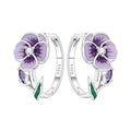 Earrings for Women 925 Sterling Silver Hoop Earring Colorful Cute Fashion Hoop Earrings Graduation Birthday Jewelry Gifts for Women - color: Violet Earrings