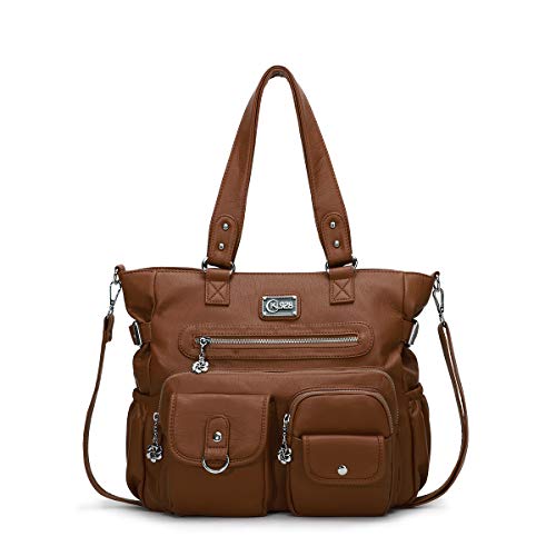 KL928 Large Purses for Women Shoulder Bag Tote Handbags Stylish Vegan Leather Hobo Bags Ladies, A-Black-4 | Large - color: A-brown-2
