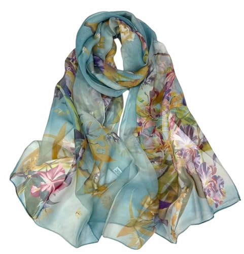 Xyueanlo Fashion Scarves for Women Lightweight Elegant Scarf Sunscreen Wraps Shawls - color: Orchid Turquoise