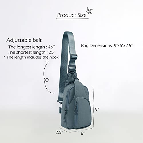 ODODOS Sling Bag with Adjustable Straps Crossbody Chest Bag Lightweight Backpack for Casual Traveling Hiking - color: Teal Blue