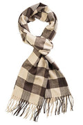 VERONZ Super Soft Classic Cashmere Feel Winter Scarf - color: Beige Buffalo Check