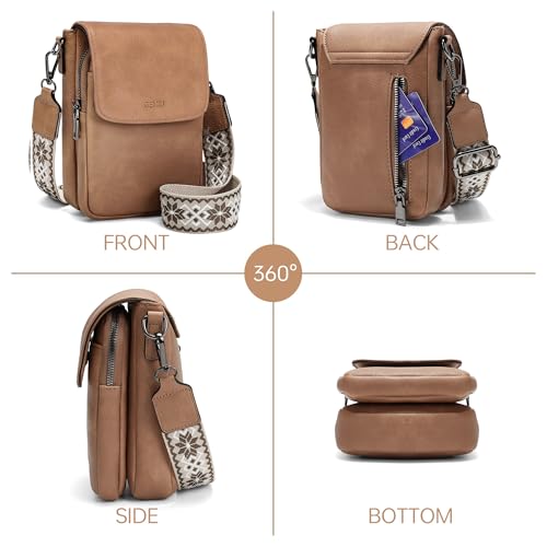 GEMIU Small Crossbody Bags for Women Cell Phone Purse Crossbody Wallet Purses with Card Slots - color: Apricot