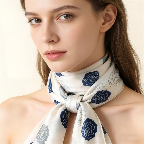 Silk Scarf Mulberry Silk Fashion Scarves Long Lightweight Shawl Wrap … - color: W24
