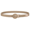JASGOOD Women's Straw Braided Woven Boho Belt - Skinny Raffia Waist Strap for Summer Dresses & Jeans(Width:0.9") - color: Khaki, size: Waist size below 33"