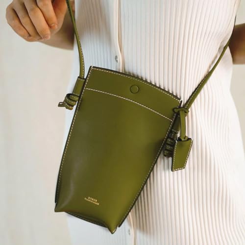 Rever Rubin Phone Crossbody Sling Bag, Leather, Fits Phone, Cards, Essentials | Phone - color: Pistachio (Green)