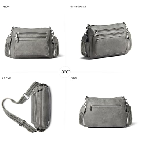Bluome Crossbody Purses for Women, Medium Large Faux Leather Crossbody Bags Lightweight Sling Bag Shoulder Handbags - color: Dark Gray, size: Medium 7L