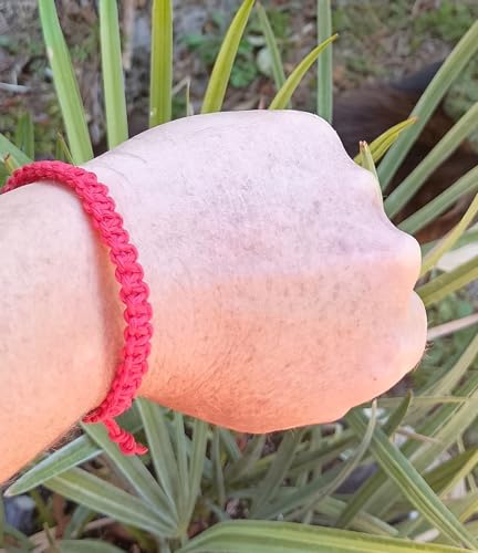 Hemp Bracelet Adjustable - color: Red