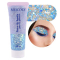 MEICOLY Chameleon Mermaid Blue Body Glitter,Chunky Face Glitter for Halloween,Color Changing Mermaid Glitter Face Paint,Glitter Sequins for Face Body Hair,Festival Party Cheer Glitter Makeup - color: chameleon mermaid blue body glitter