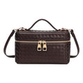 Trendy Shoulder Bags for Women Mini L19 Square Box Satchel Bag Cute PU Leather Crossbody Purse with Adjustable Strap - color: Coffee